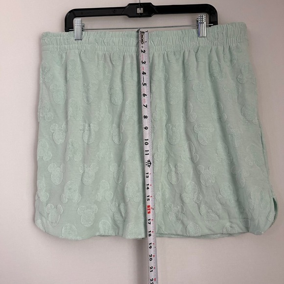 NWT NEW Disney Mickey Mouse Skirt Women's Large Mint Green Terry Cloth - Picture 9 of 9